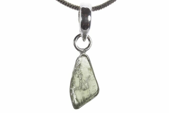 Green Moldavite Tektite Pendant ( g) - Czech Republic #353967